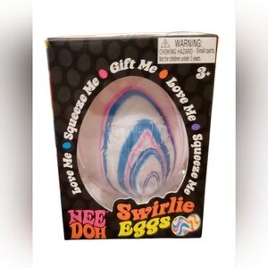 Nee Doh Swirlie Swirly Egg Relief Squishy Eggs Pink White Blue Swirl NEW Easter